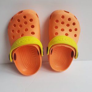 Crocs Orange Yellow Shoes Kids Boys Clogs Girls Baby Toddler Infant Size 4-5